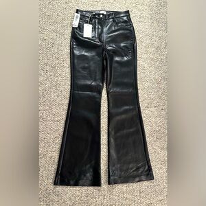 Wilfred Melina Flare vegan leather pants NWT high rise black Sz 4 from Aritzia